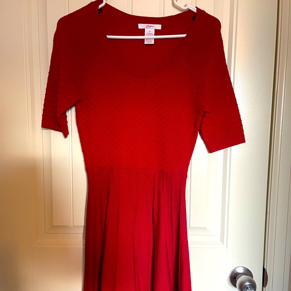 Red Sweater dress.